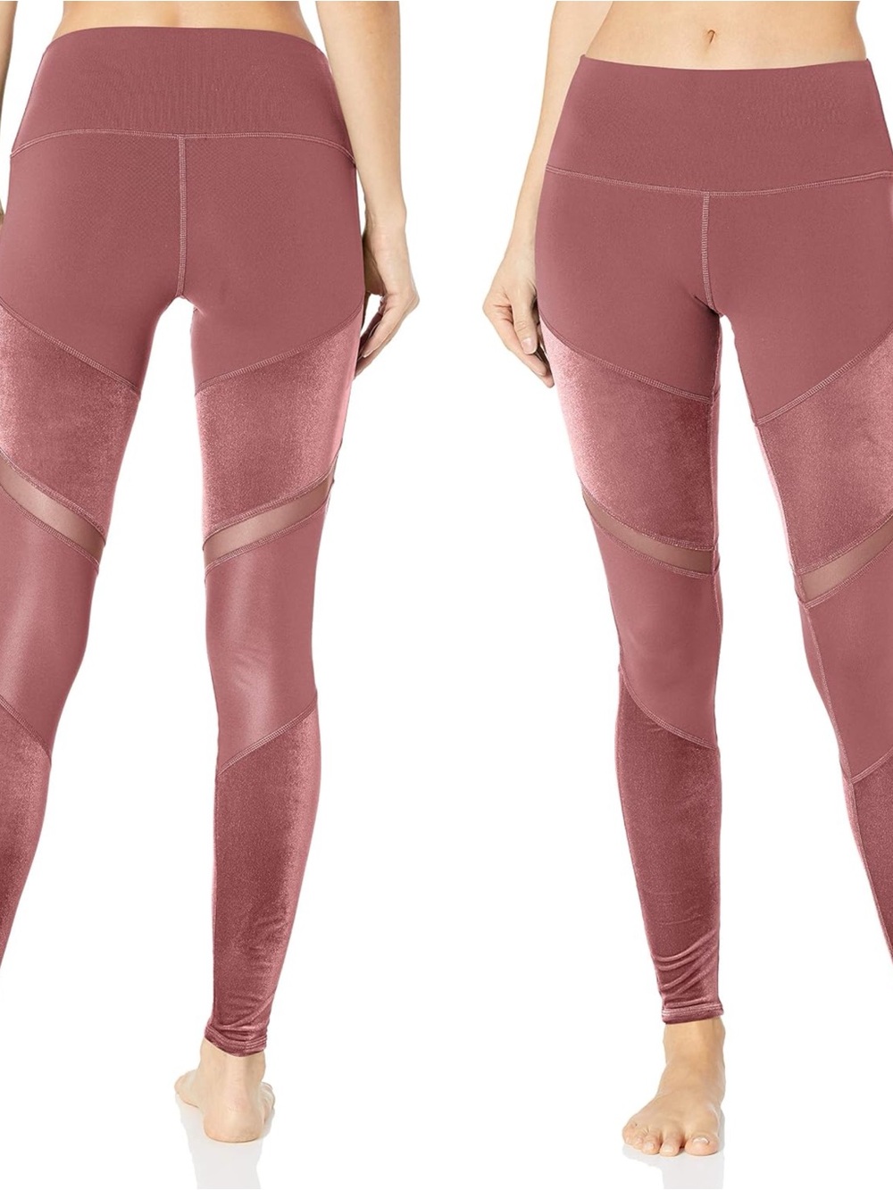 Alo Yoga Womens High Waist Luxe Sheila Legging Sz S In Rosewood Velvet Pink